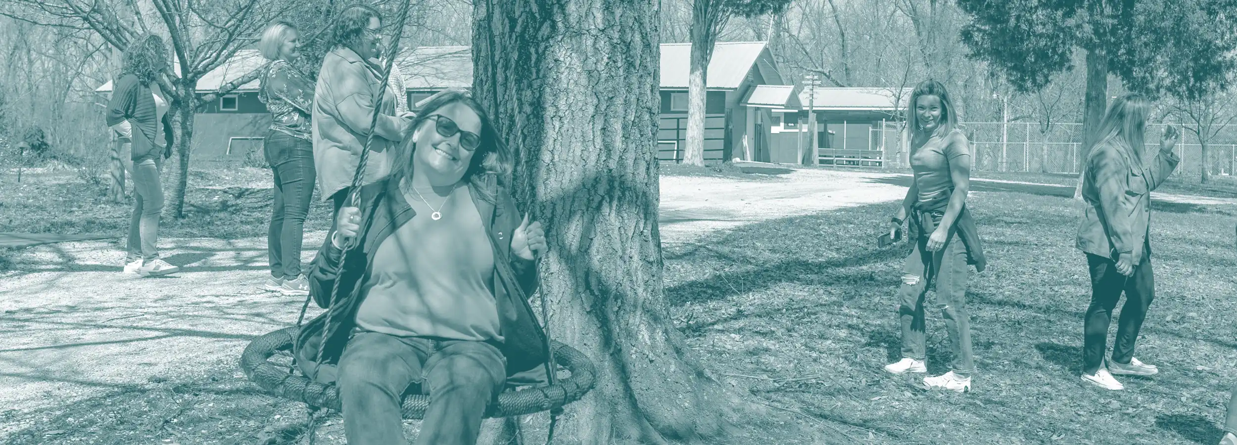 Leadership Spencer County students having fun at the Historic Santa Claus Campground.