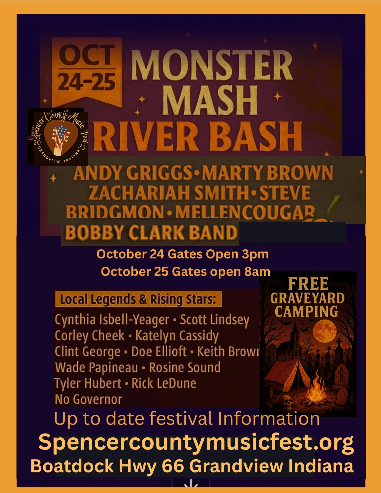 Monster Mash River Bash, October 24-25, 2025 in Grandview, Indiana