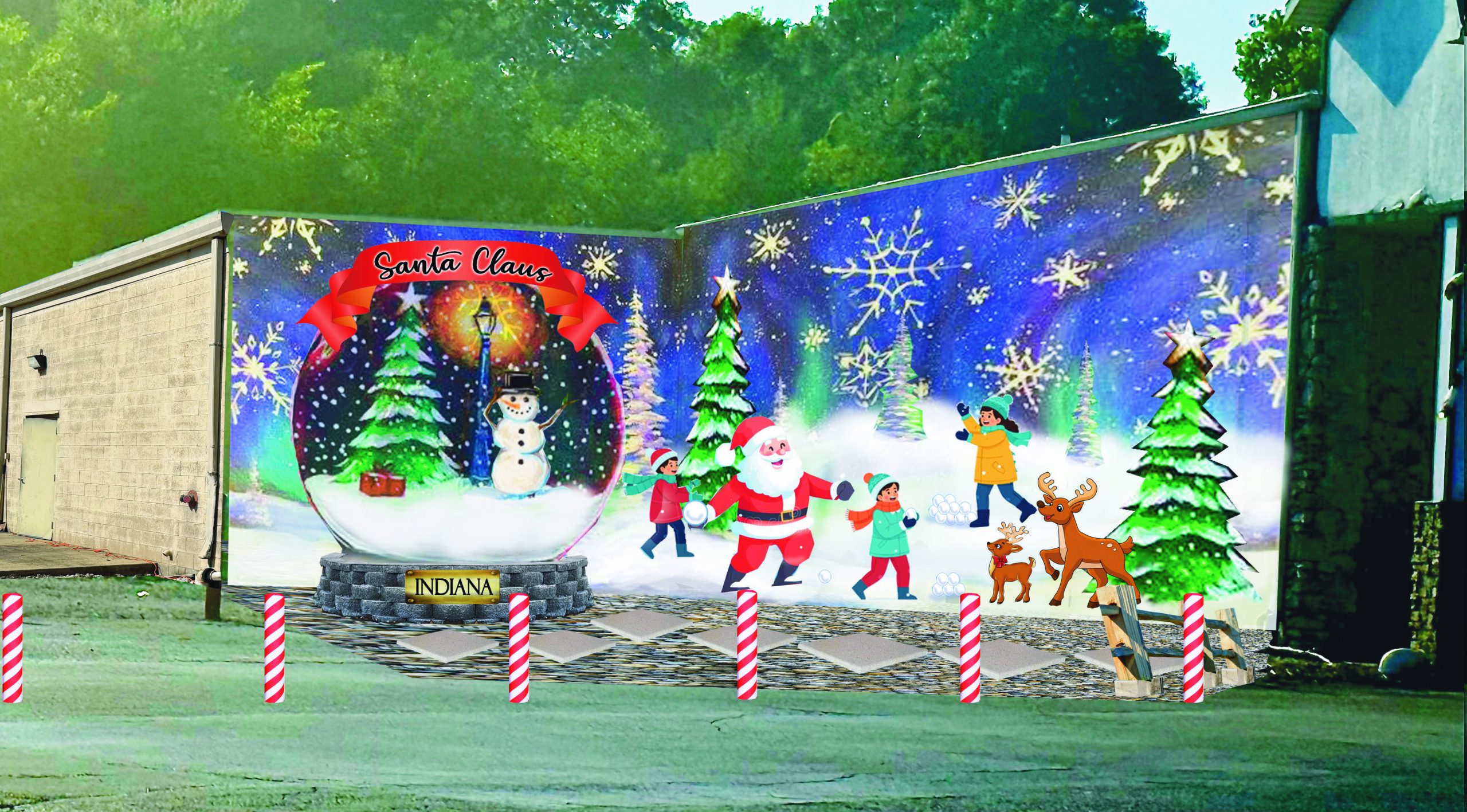 Mural in Santa Claus, Indiana