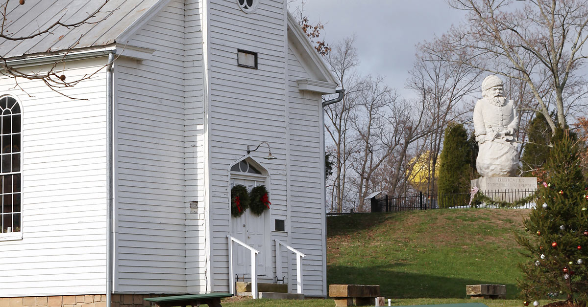 historic Santa Claus Church at Santa Claus Museum & Village