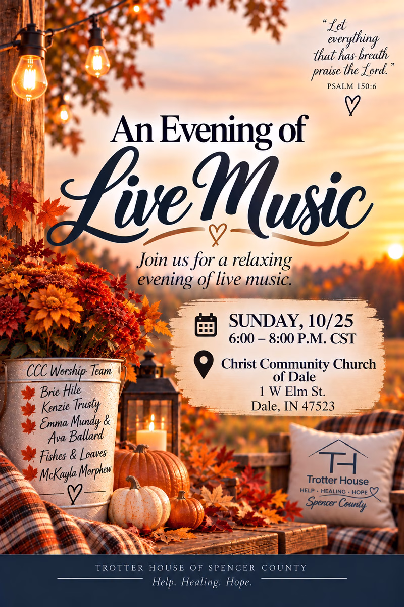 Hymn Sing Night, October 25, 2026 at Trotter House in REO